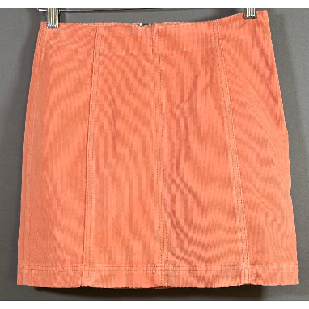 Free People Modern Femme Corduroy Mini Skirt Peach A-Line Size 2